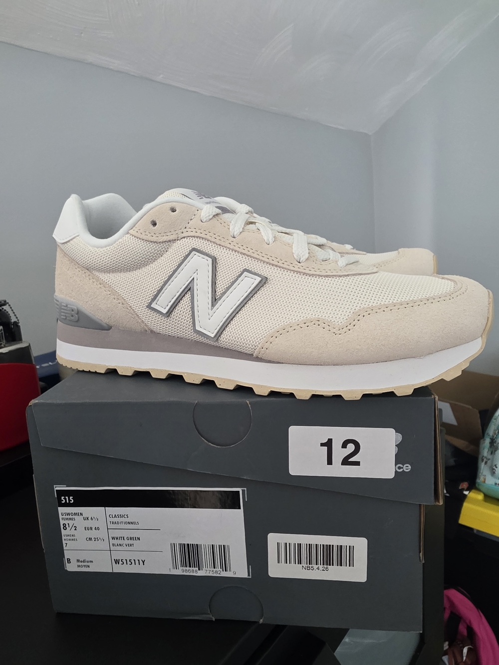 New Balance 515 Beige & White Sneakers